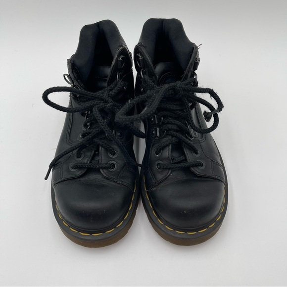 Dr. Martens 8699 Shoes Size 5 Black Leather Round Toe Lace Up Bex Sole Boots - Picture 8 of 16
